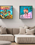 Club Tropicana, Wham! The Boys - Print on Fine Art Canvas (Square)
