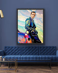 Sean Connery with Aston Martin, James Bond Collection - Print On Fine Art Canvas