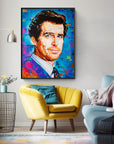 Pierce Brosnan, James Bond Collection - Print On Fine Art Canvas