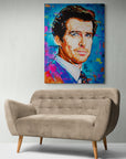 Pierce Brosnan, James Bond Collection - Print On Fine Art Canvas