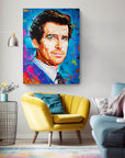 Pierce Brosnan, James Bond Collection - Print On Fine Art Canvas