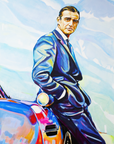 Sean Connery with Aston Martin, James Bond Collection - Print On Fine Art Paper