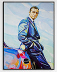 Sean Connery with Aston Martin, James Bond Collection - Print On Fine Art Canvas