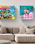 Club Tropicana, Wham! The Boys - Print on Fine Art Canvas (Landscape)