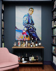 Sean Connery with Aston Martin, James Bond Collection - Print On Fine Art Canvas