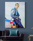 Sean Connery with Aston Martin, James Bond Collection - Print On Fine Art Canvas