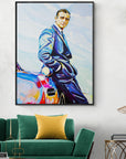 Sean Connery with Aston Martin, James Bond Collection - Print On Fine Art Canvas