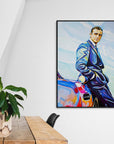 Sean Connery with Aston Martin, James Bond Collection - Print On Fine Art Canvas