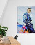 Sean Connery with Aston Martin, James Bond Collection - Print On Fine Art Canvas