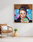 Audrey Hepburn, Pink In The Afternoon - Print on Fine Art Canvas