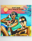 Club Tropicana, Wham! The Boys - Print on Fine Art Canvas (Square)