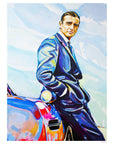 Sean Connery with Aston Martin, James Bond Collection - Print On Fine Art Paper