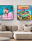 Club Tropicana, Wham! The Boys - Print on Fine Art Canvas (Square)
