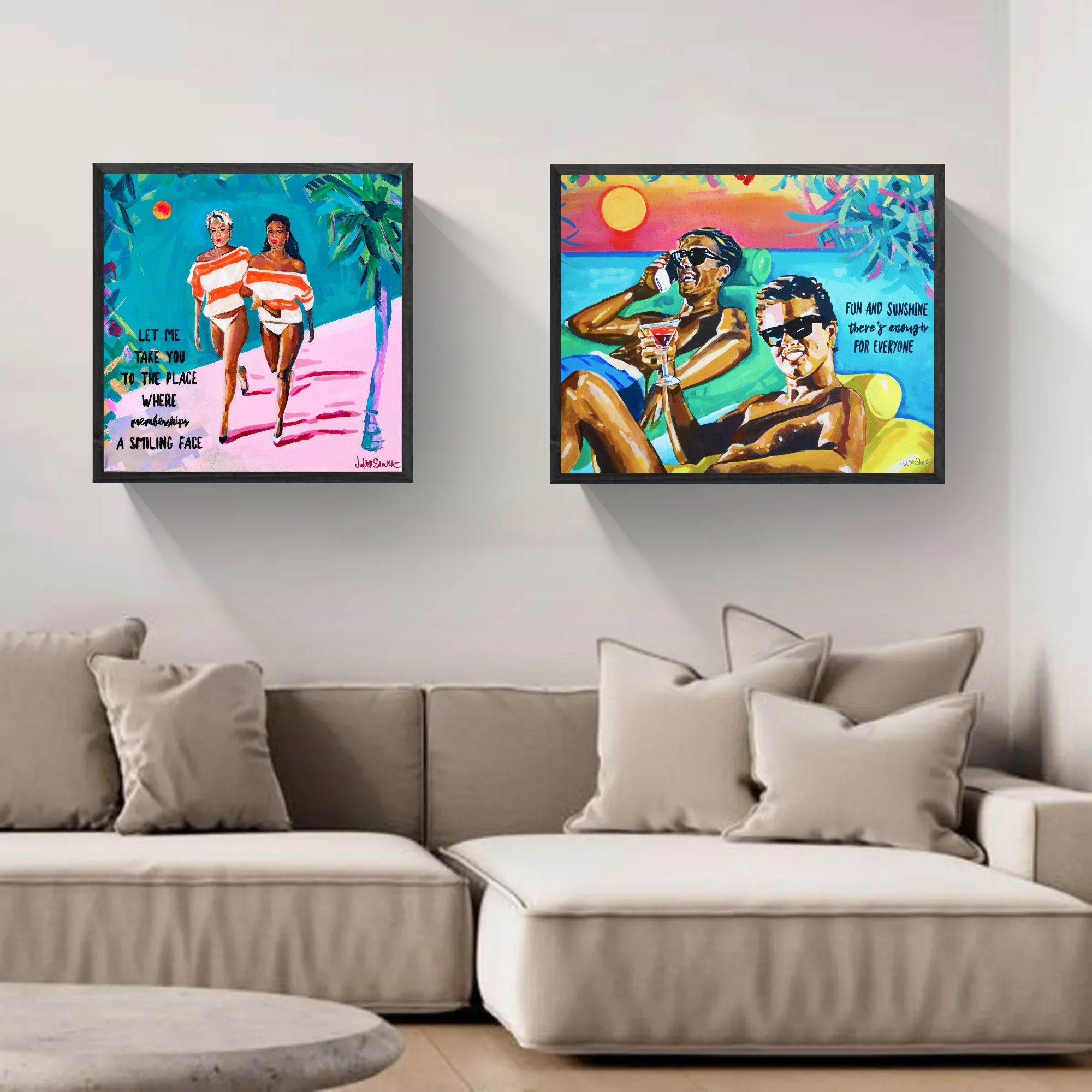 Club Tropicana, Wham! The Boys - Print on Fine Art Canvas (Landscape)