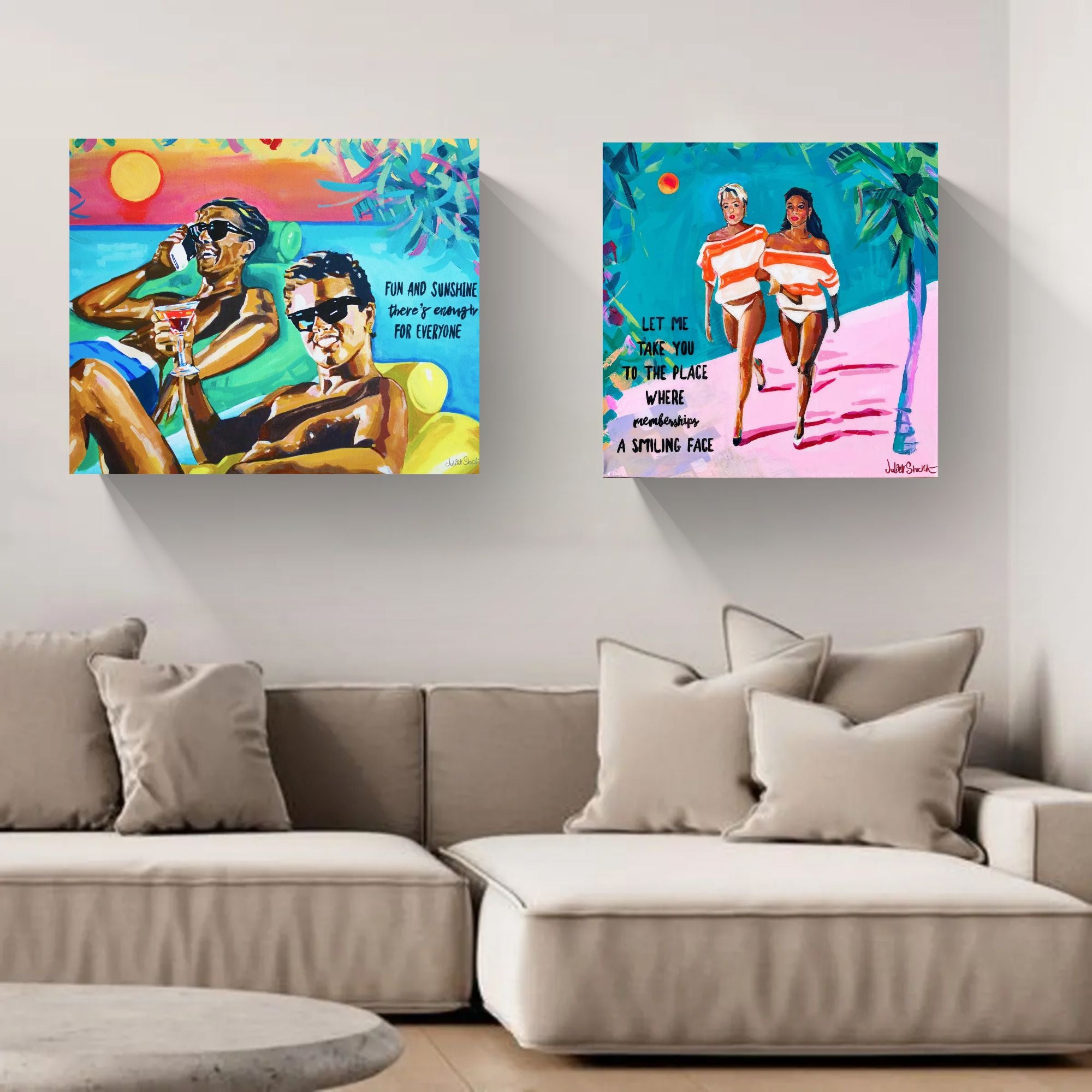 Club Tropicana, Wham! The Boys - Print on Fine Art Canvas (Landscape)