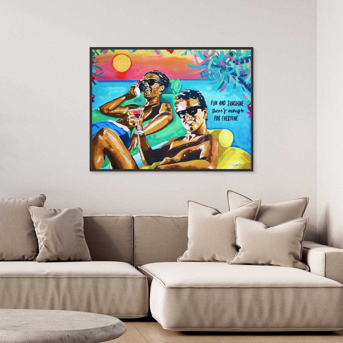 Club Tropicana, Wham! The Boys - Print on Fine Art Canvas (Landscape)