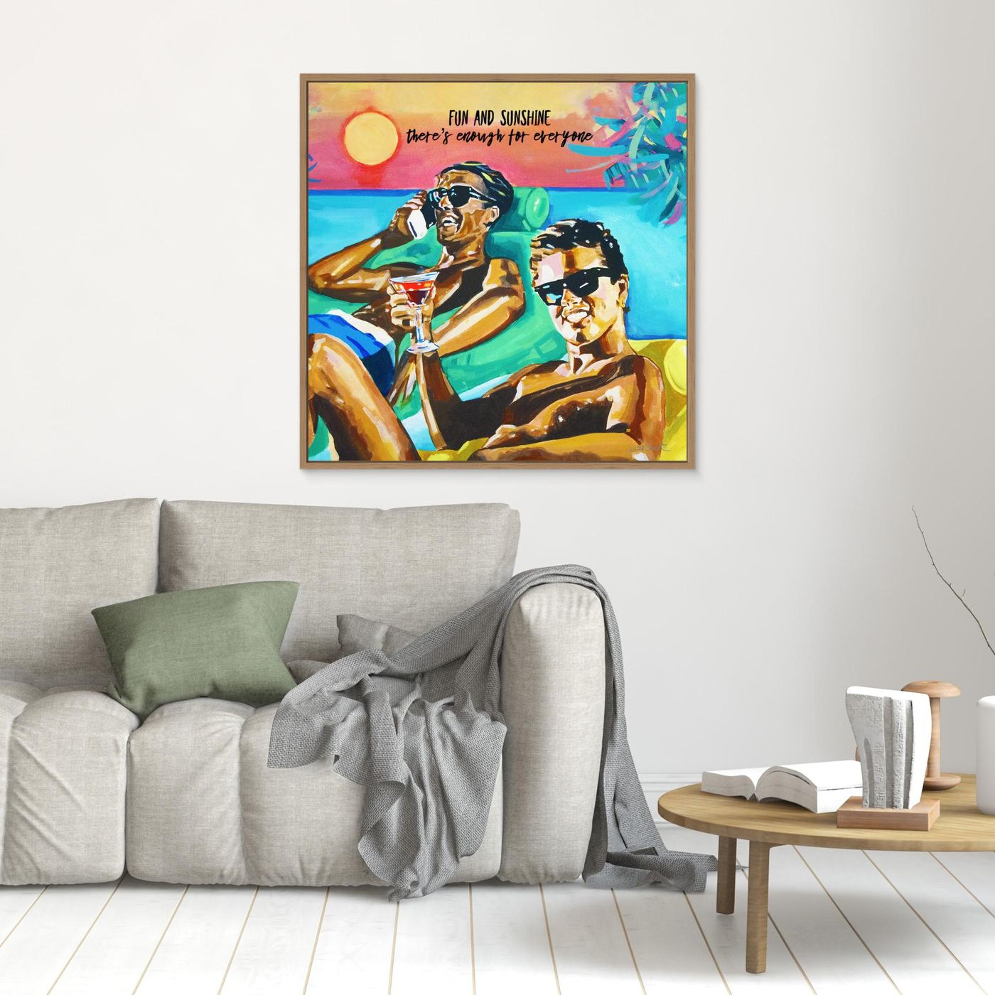 Club Tropicana, Wham! The Boys - Print on Fine Art Canvas (Square)
