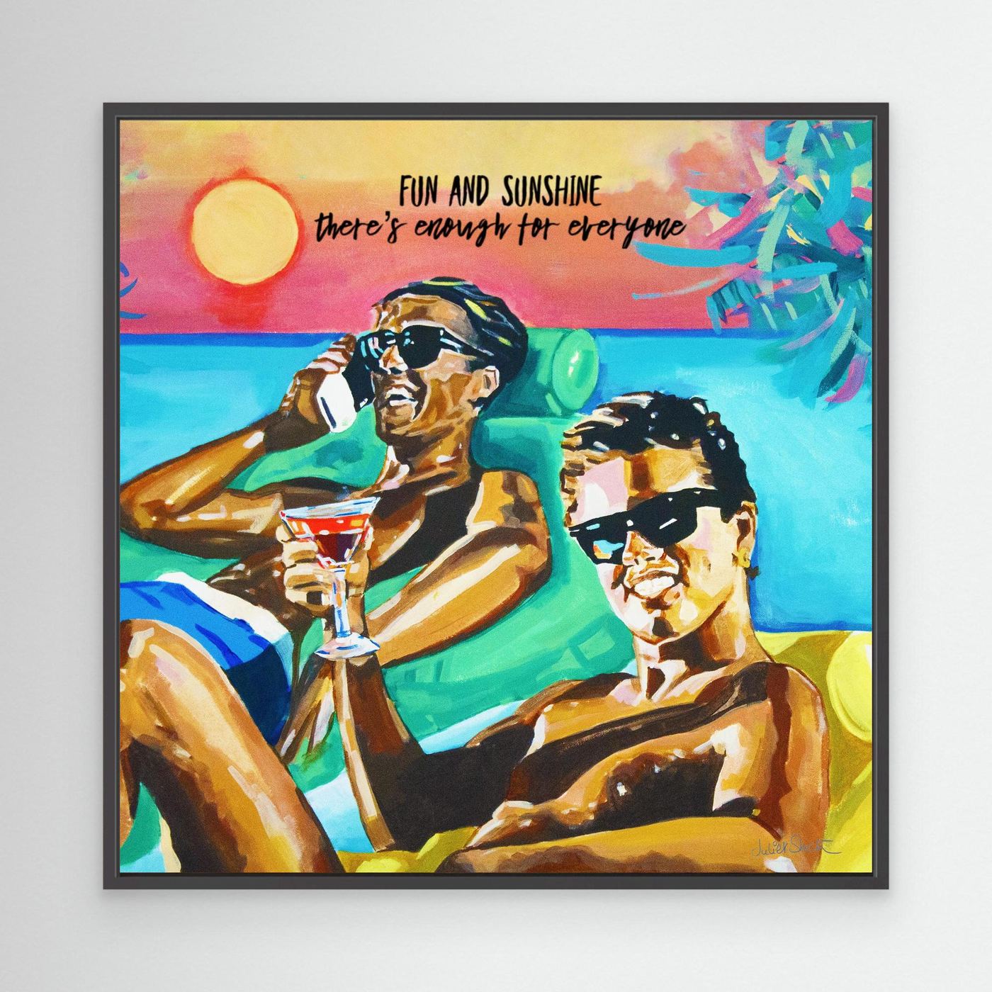 Club Tropicana, Wham! The Boys - Print on Fine Art Canvas (Square)