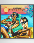 Club Tropicana, Wham! The Boys - Print on Fine Art Canvas (Square)