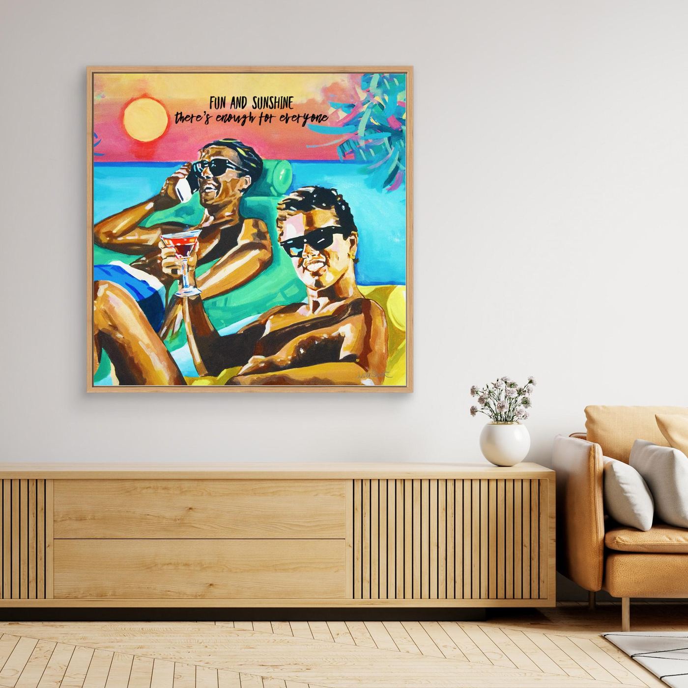 Club Tropicana, Wham! The Boys - Print on Fine Art Canvas (Square)