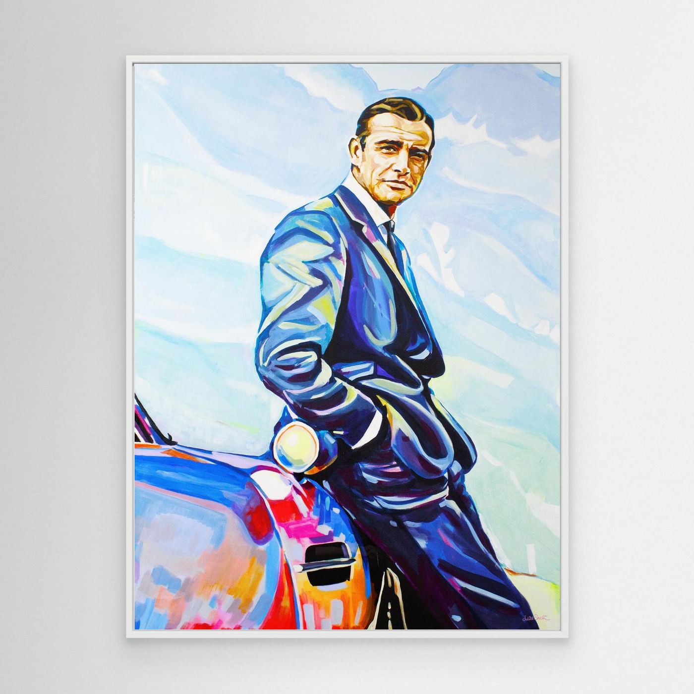 Sean Connery and Aston Martin - Print on Fine Art Canvas