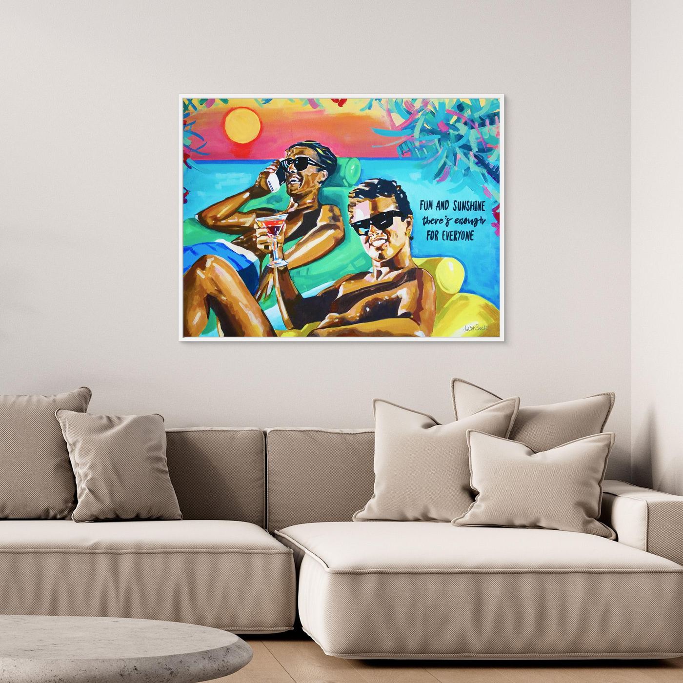 Club Tropicana, Wham! The Boys - Print on Fine Art Canvas (Landscape)