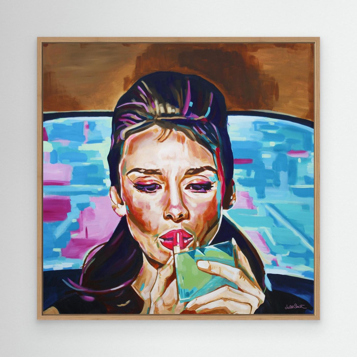 Audrey Hepburn, Pink In The Afternoon - Print on Fine Art Canvas