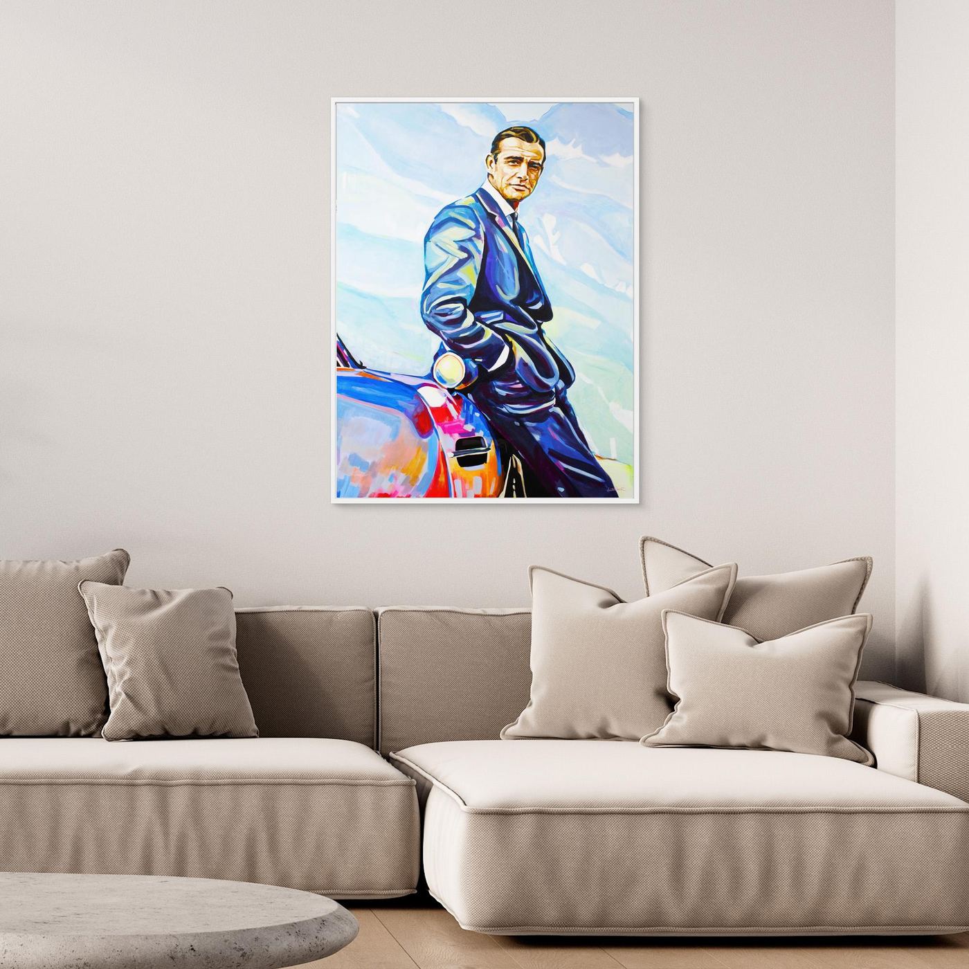 Sean Connery and Aston Martin - Print on Fine Art Canvas