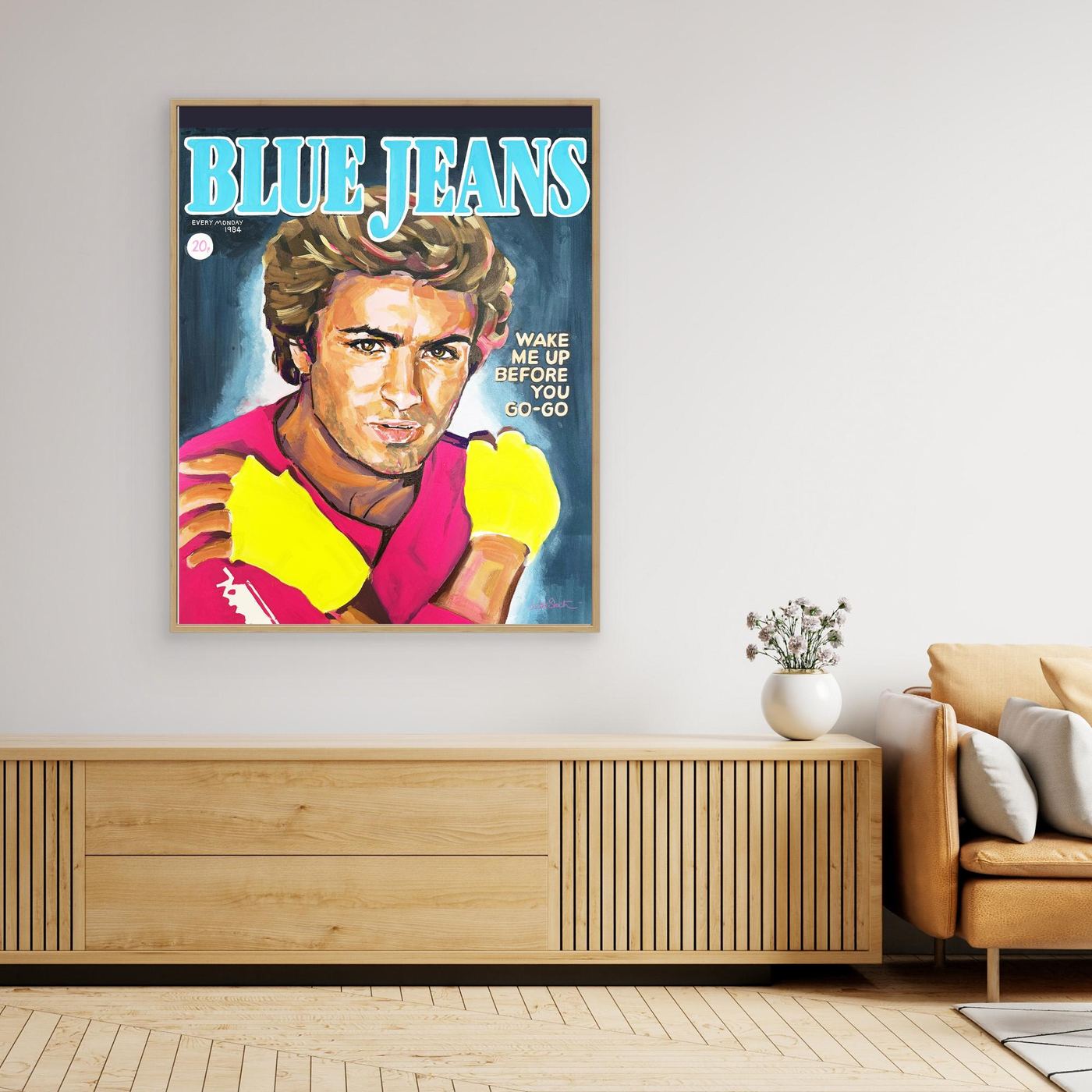 George Michael, Blue Jeans - Print on Fine Art Canvas