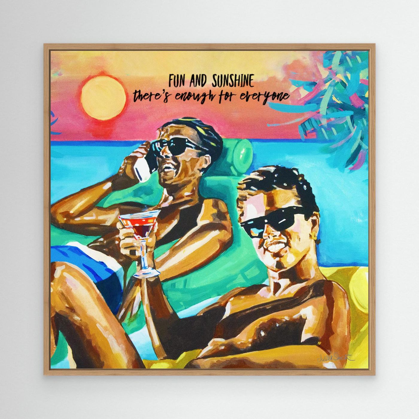 Club Tropicana, Wham! The Boys - Print on Fine Art Canvas (Square)
