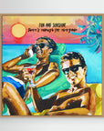 Club Tropicana, Wham! The Boys - Print on Fine Art Canvas (Square)