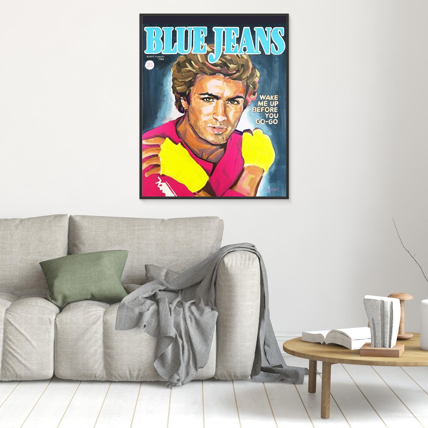 George Michael, Blue Jeans - Print on Fine Art Canvas