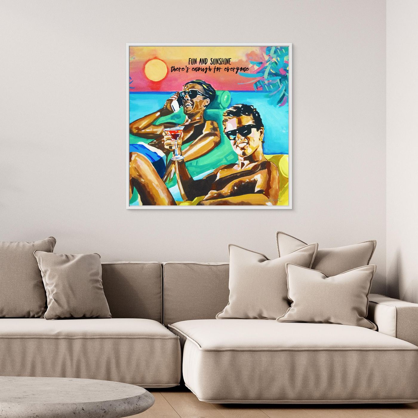 Club Tropicana, Wham! The Boys - Print on Fine Art Canvas (Square)