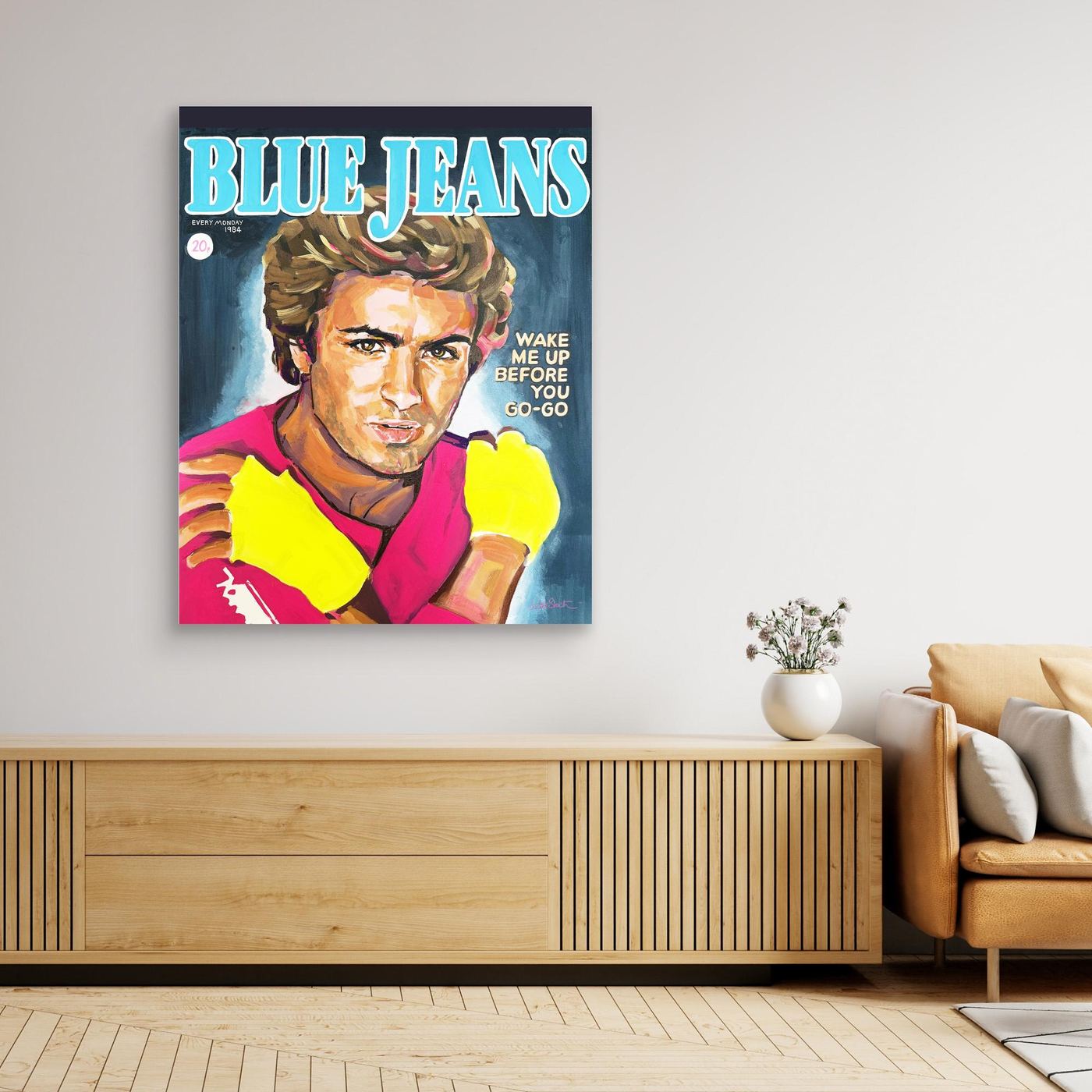 George Michael, Blue Jeans - Print on Fine Art Canvas