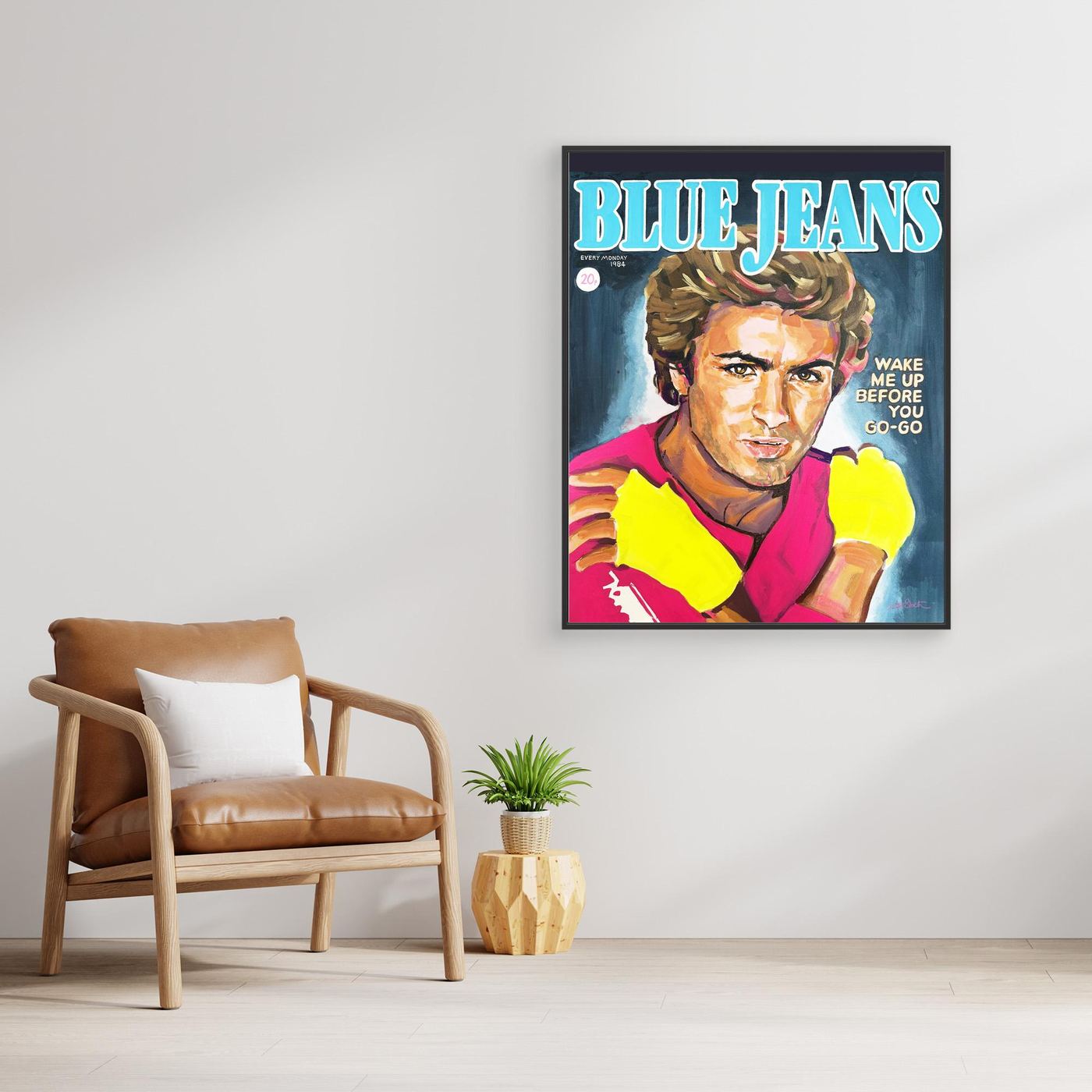 George Michael, Blue Jeans - Print on Fine Art Canvas