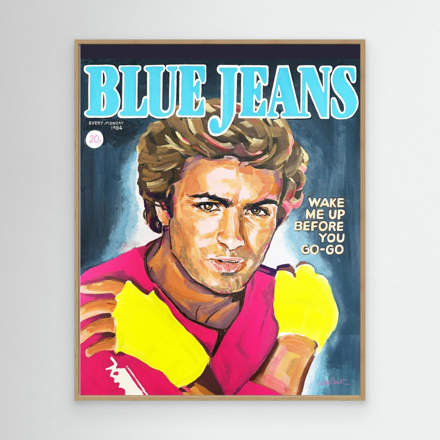 George Michael, Blue Jeans - Print on Fine Art Canvas