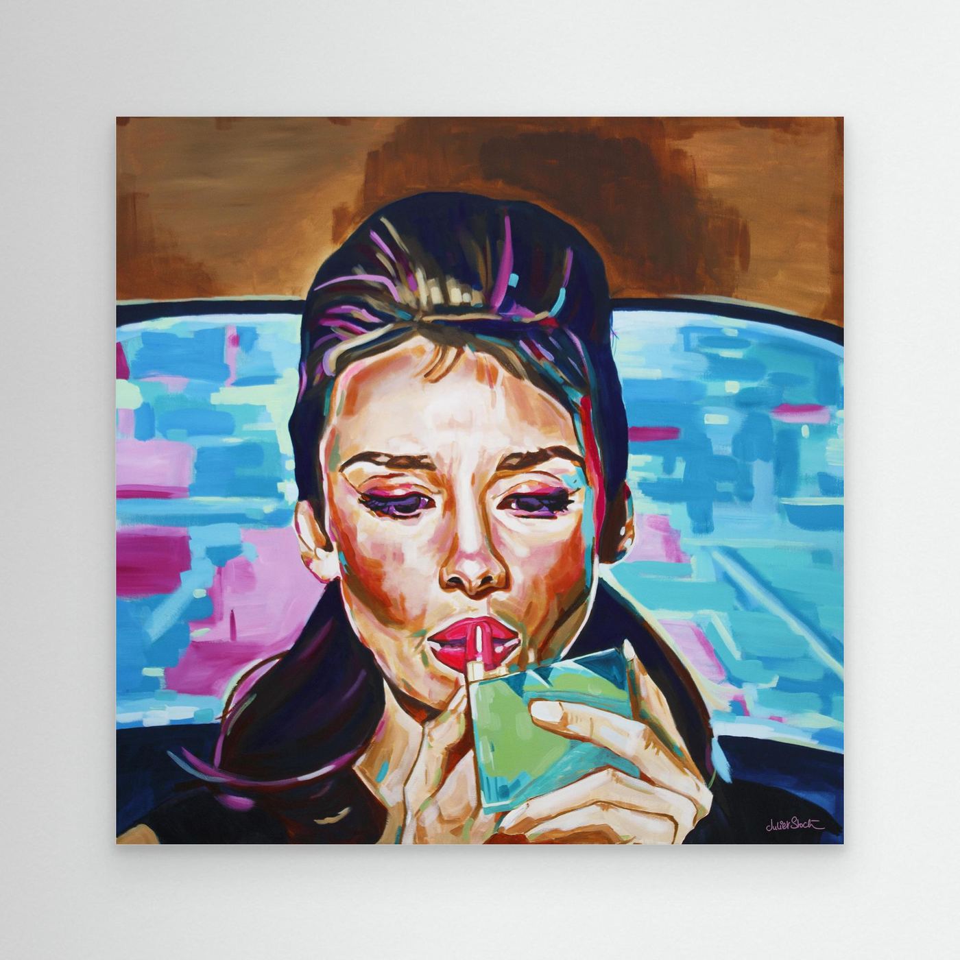 Audrey Hepburn, Pink In The Afternoon - Print on Fine Art Canvas