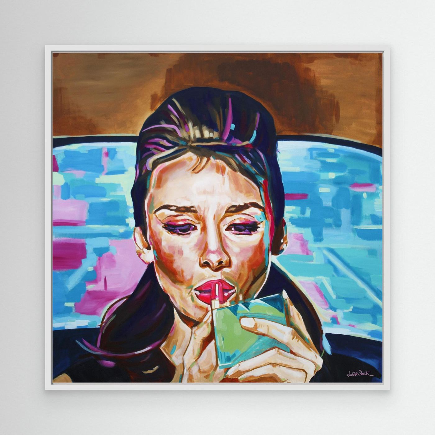 Audrey Hepburn, Pink In The Afternoon - Print on Fine Art Canvas