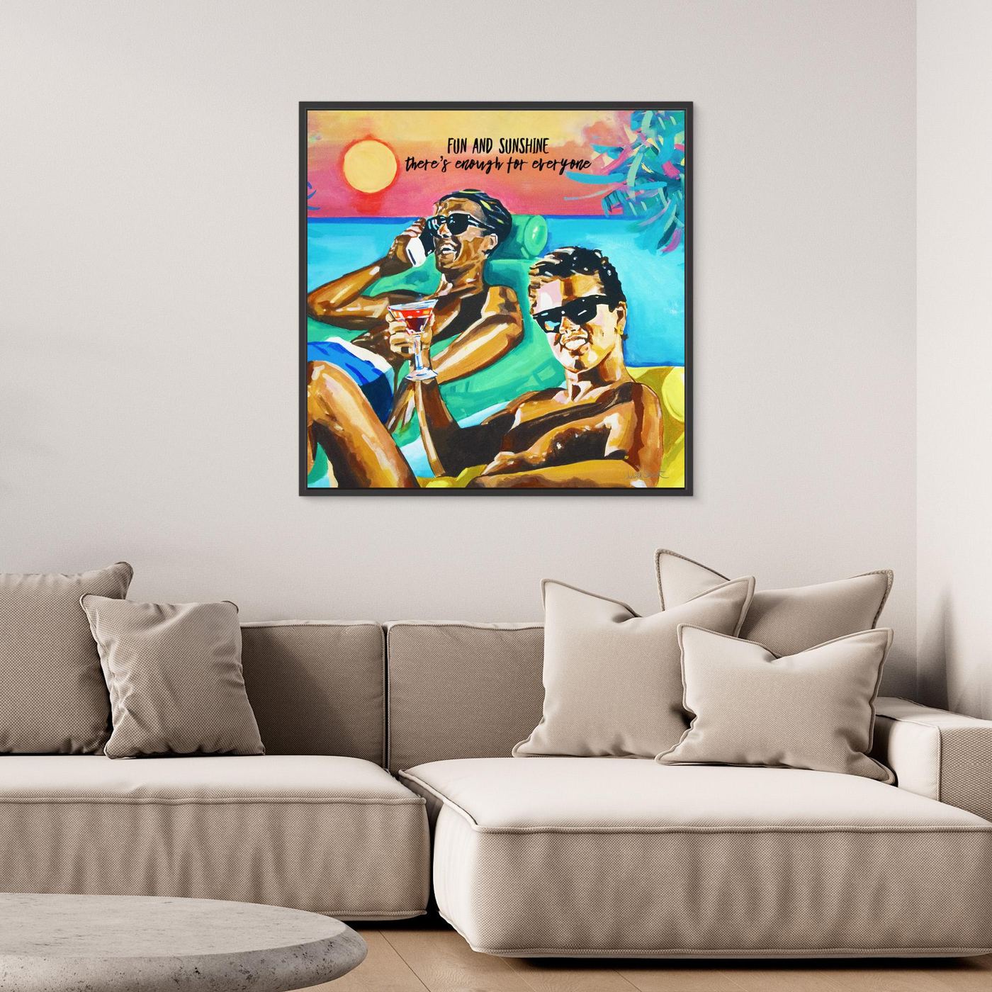 Club Tropicana, Wham! The Boys - Print on Fine Art Canvas (Square)