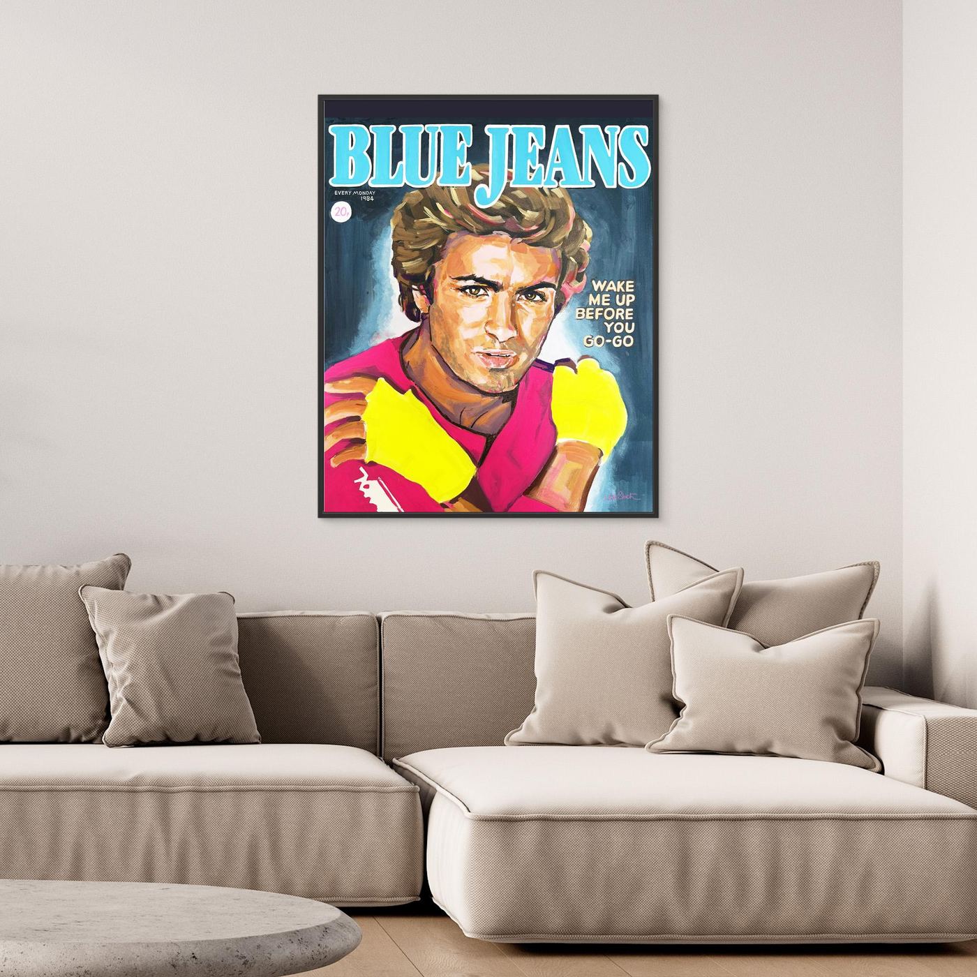 George Michael, Blue Jeans - Print on Fine Art Canvas