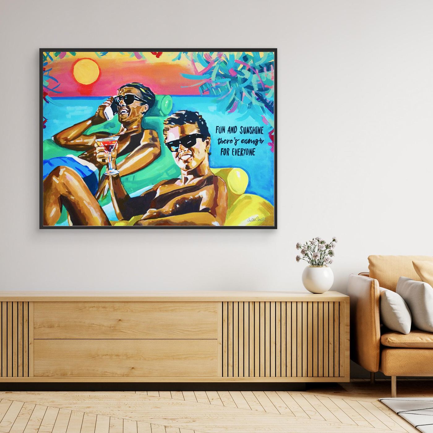 Club Tropicana, Wham! The Boys - Print on Fine Art Canvas (Landscape)