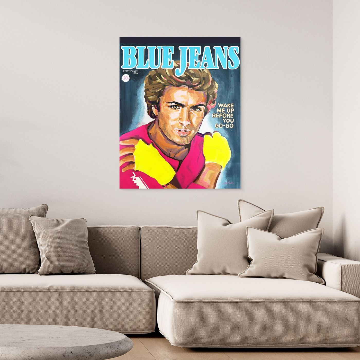 George Michael, Blue Jeans - Print on Fine Art Canvas
