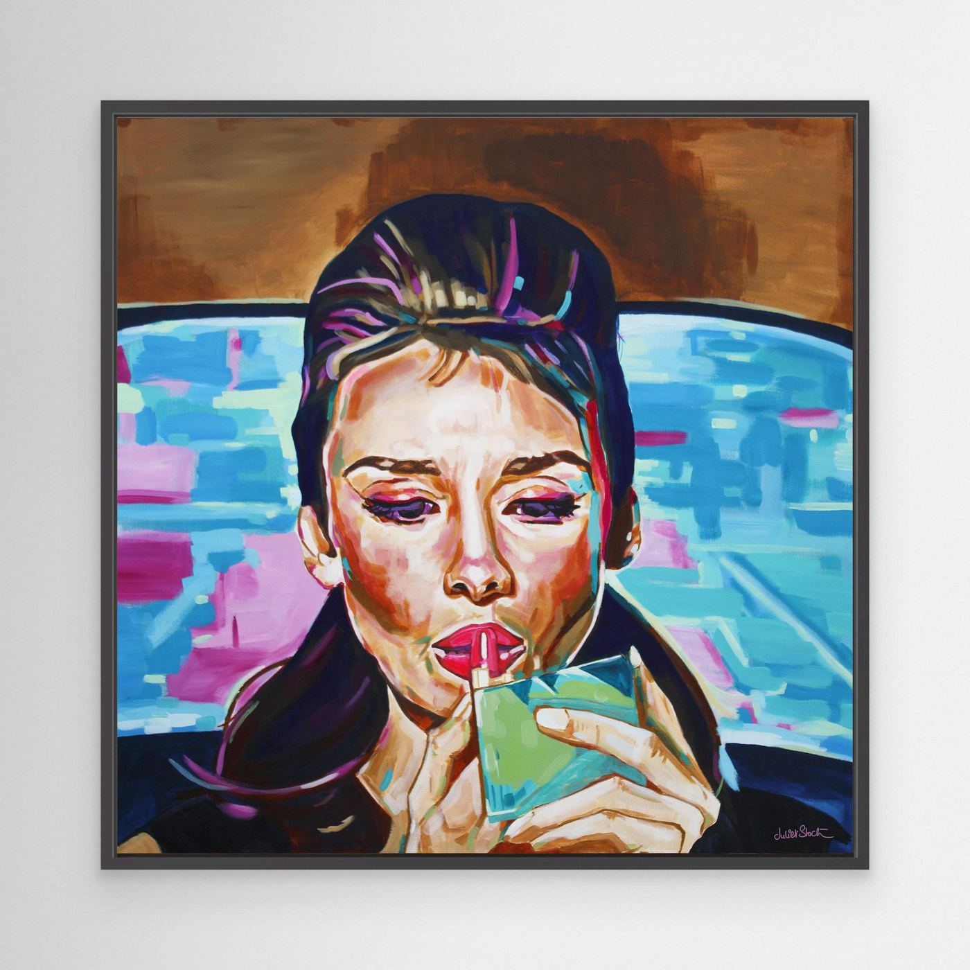 Audrey Hepburn, Pink In The Afternoon - Print on Fine Art Canvas