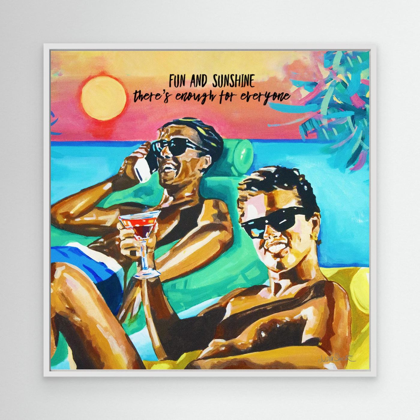 Club Tropicana, Wham! The Boys - Print on Fine Art Canvas (Square)