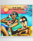 Club Tropicana, Wham! The Boys - Print on Fine Art Canvas (Square)