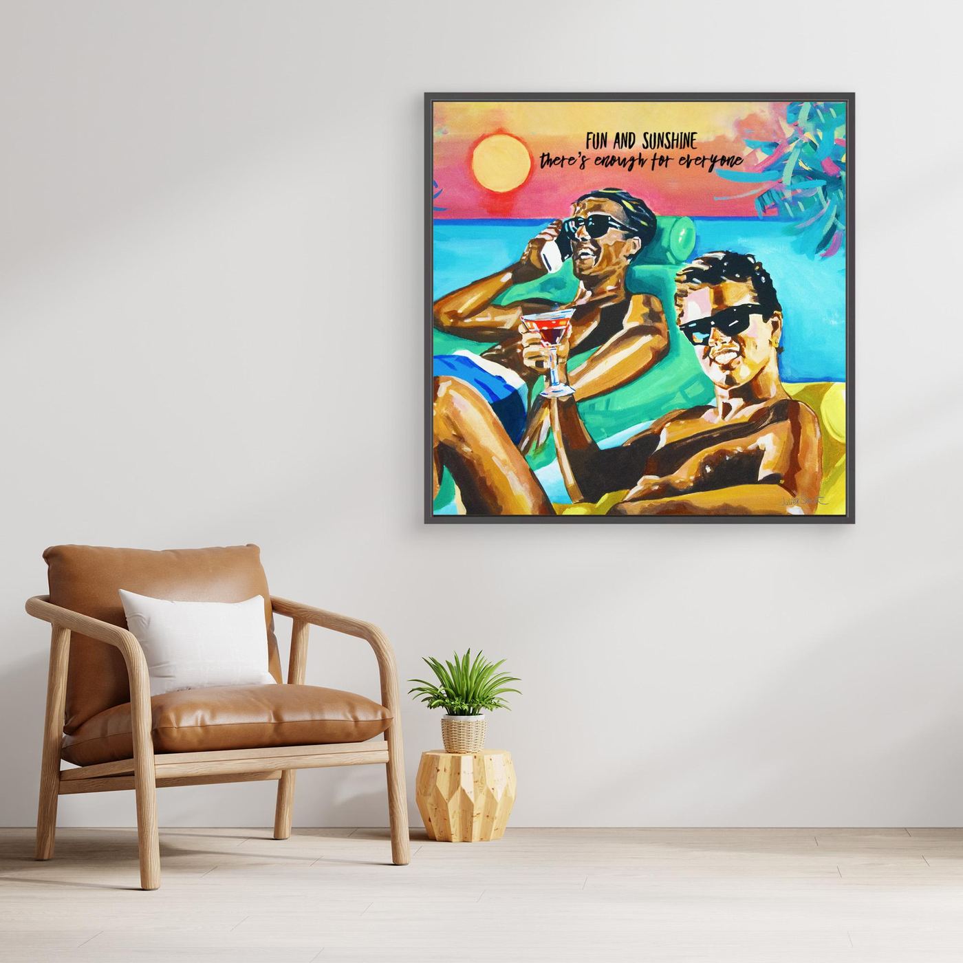 Club Tropicana, Wham! The Boys - Print on Fine Art Canvas (Square)