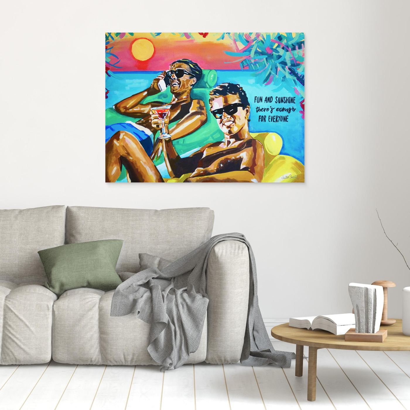 Club Tropicana, Wham! The Boys - Print on Fine Art Canvas (Landscape)