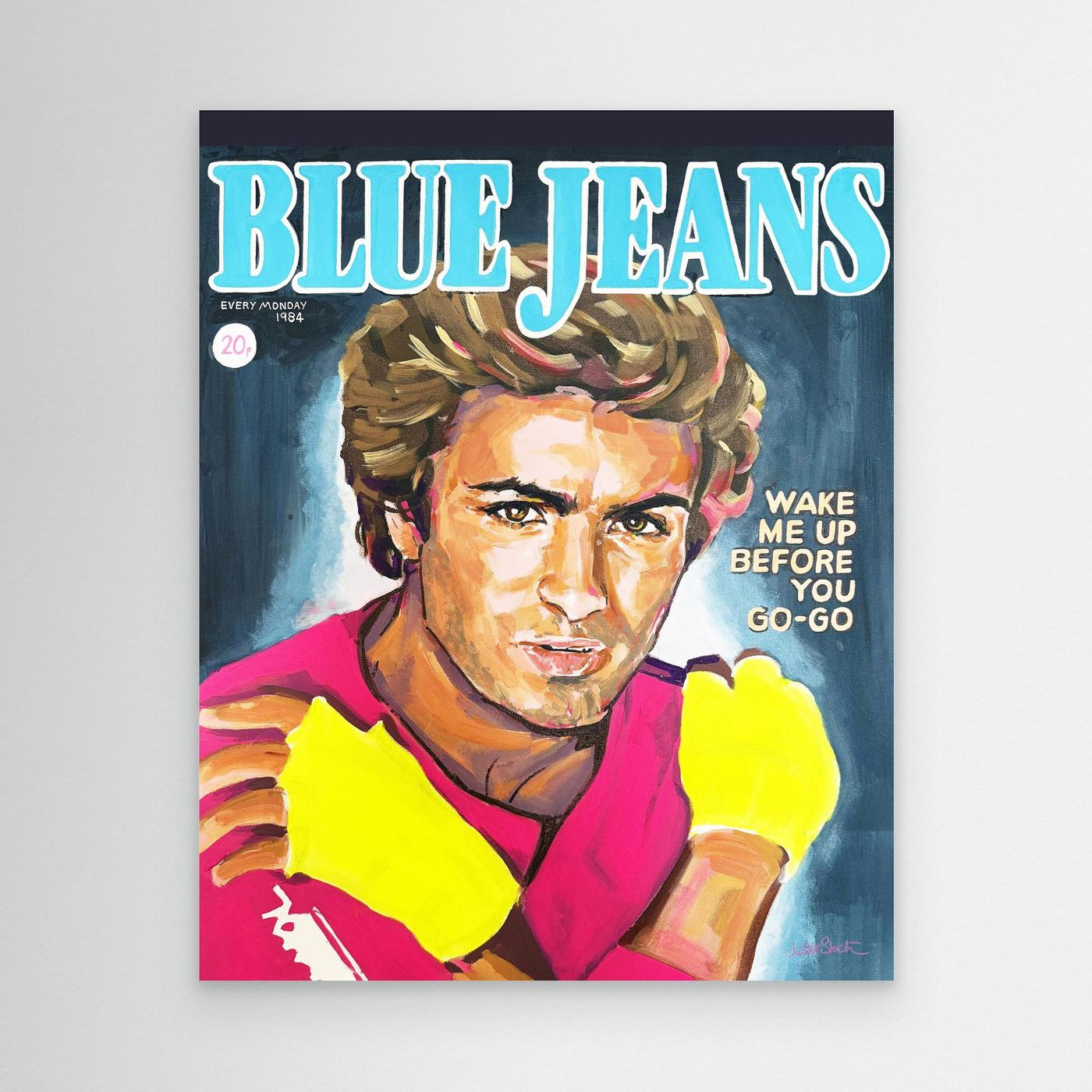 George Michael, Blue Jeans - Print on Fine Art Canvas