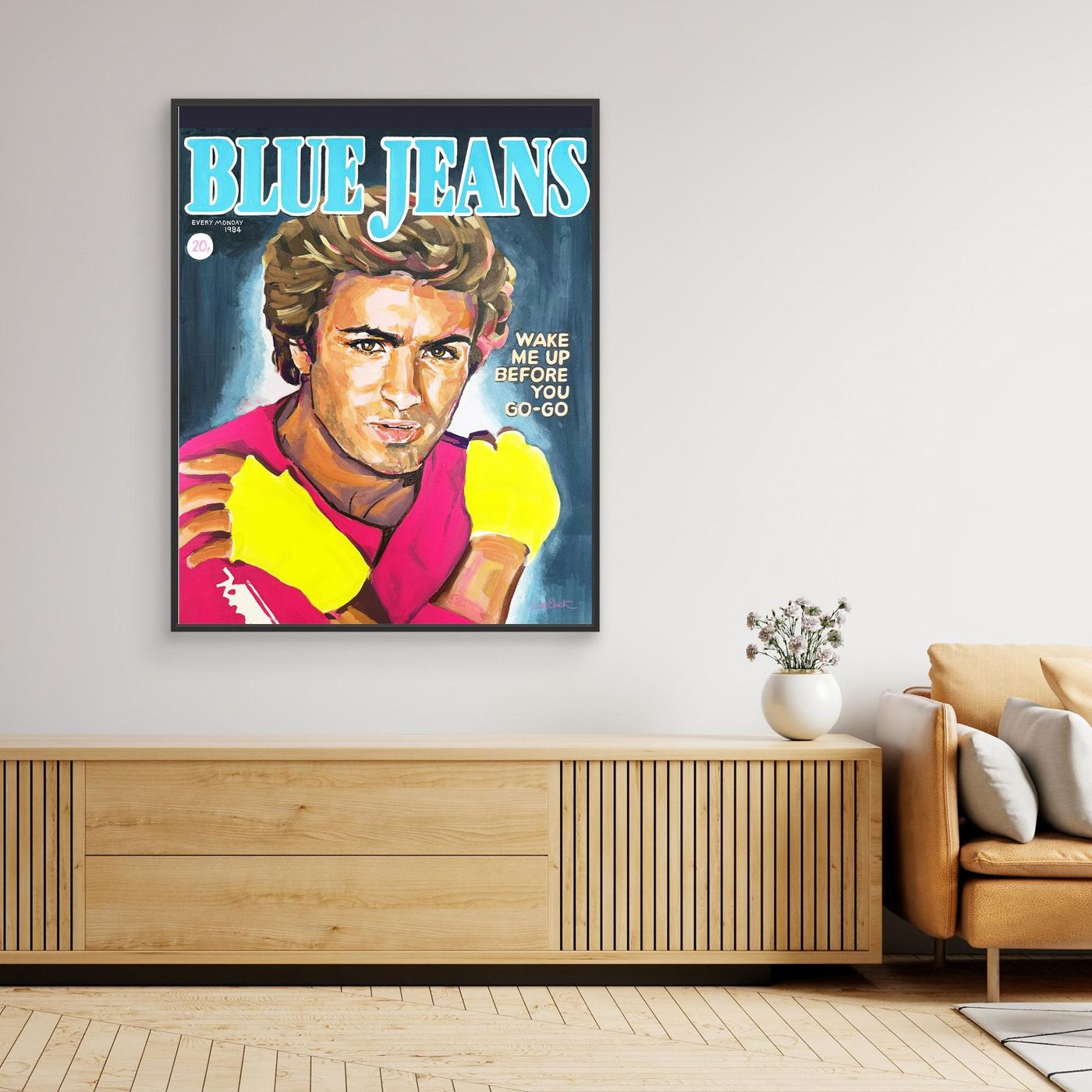 George Michael, Blue Jeans - Print on Fine Art Canvas