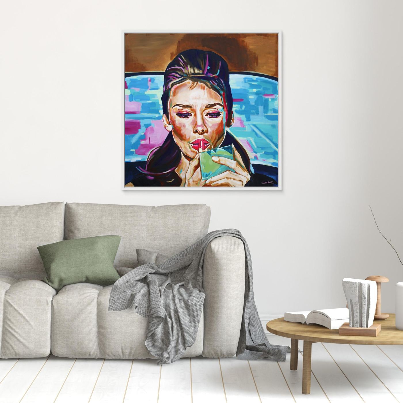 Audrey Hepburn, Pink In The Afternoon - Print on Fine Art Canvas